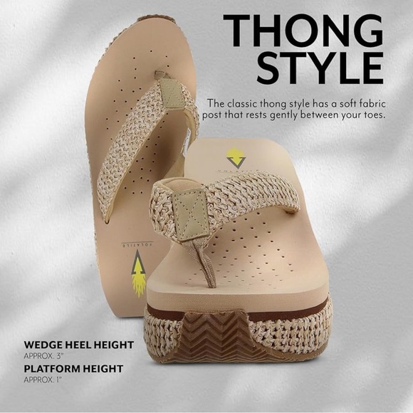 VOLATILE Island Wedge Sandals in Natural Raffia Women’s Size 9 - Picture 1 of 14